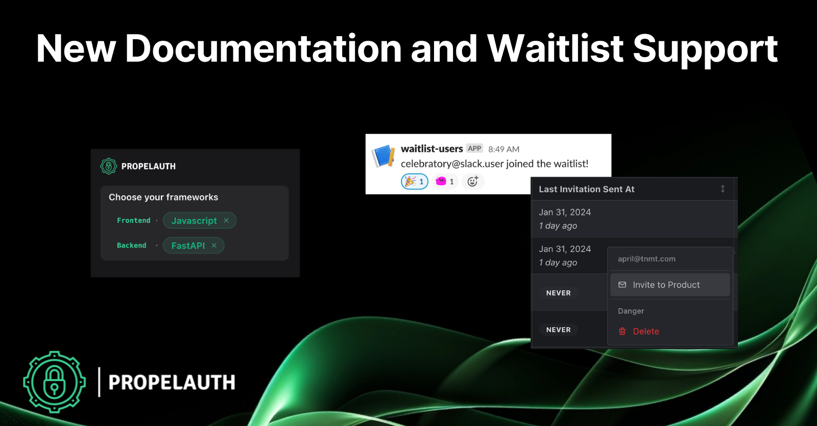 New Documentation and Waitlist Support