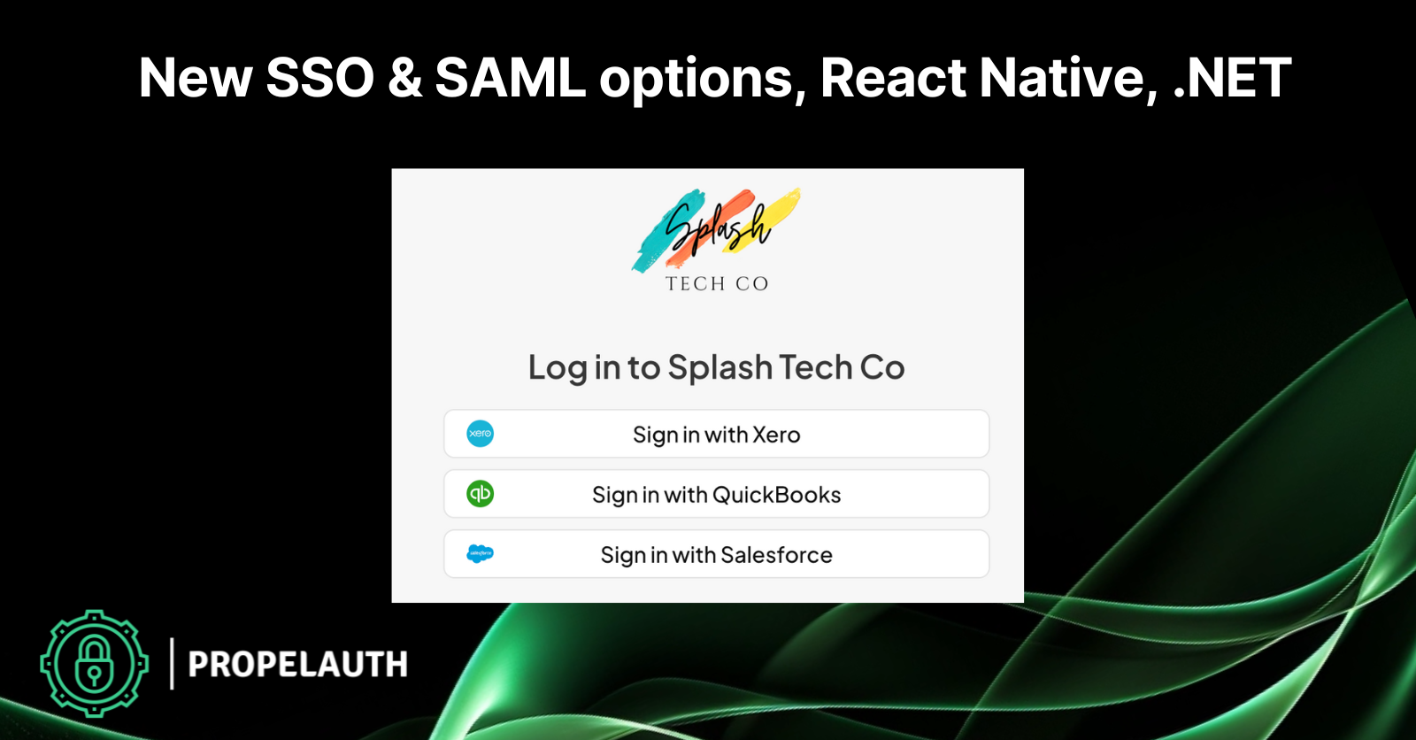 New SSO & SAML options, React Native, .NET