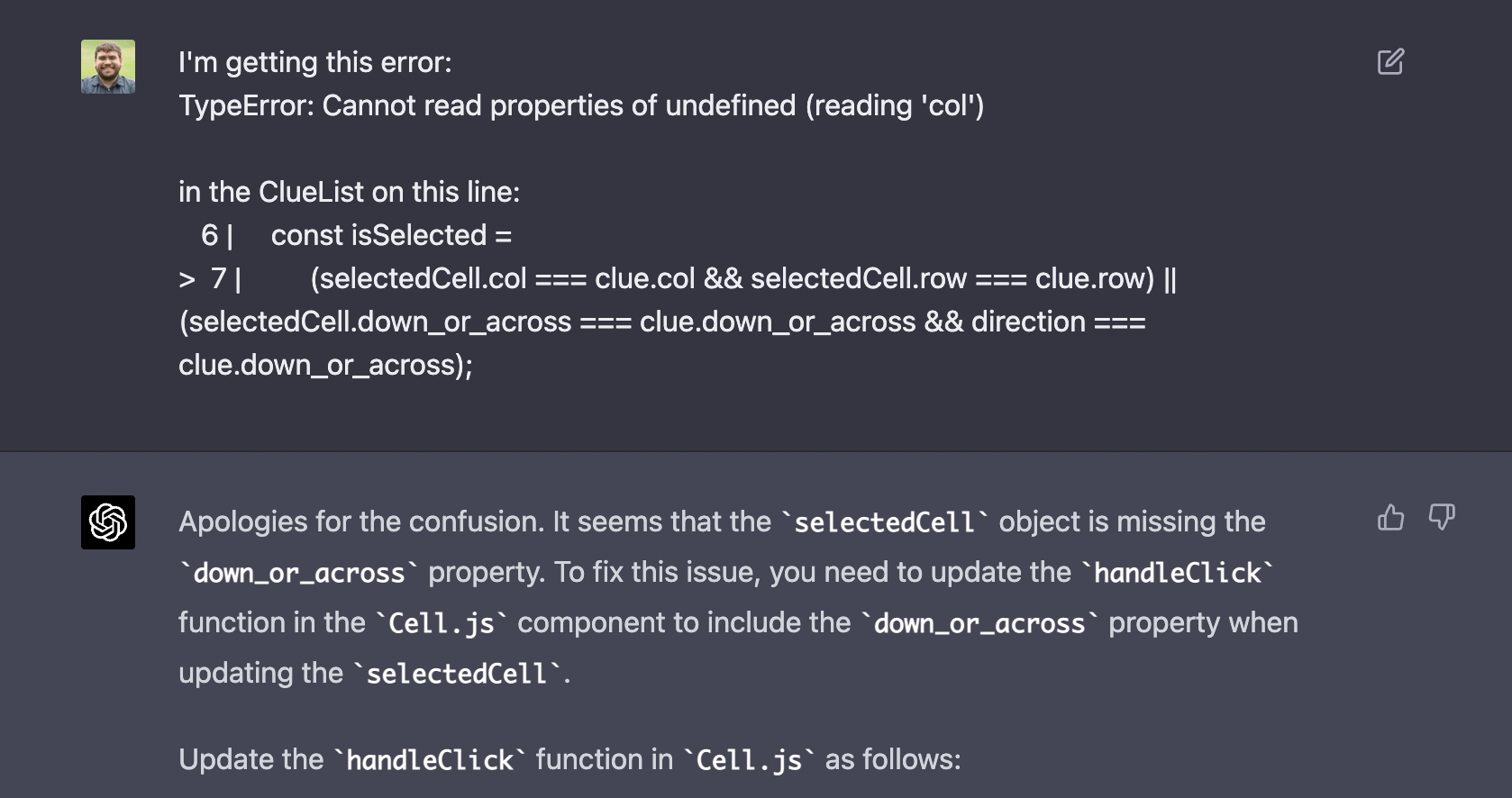 Image in article: Pair Programming with GPT-4: CrosswordGPT