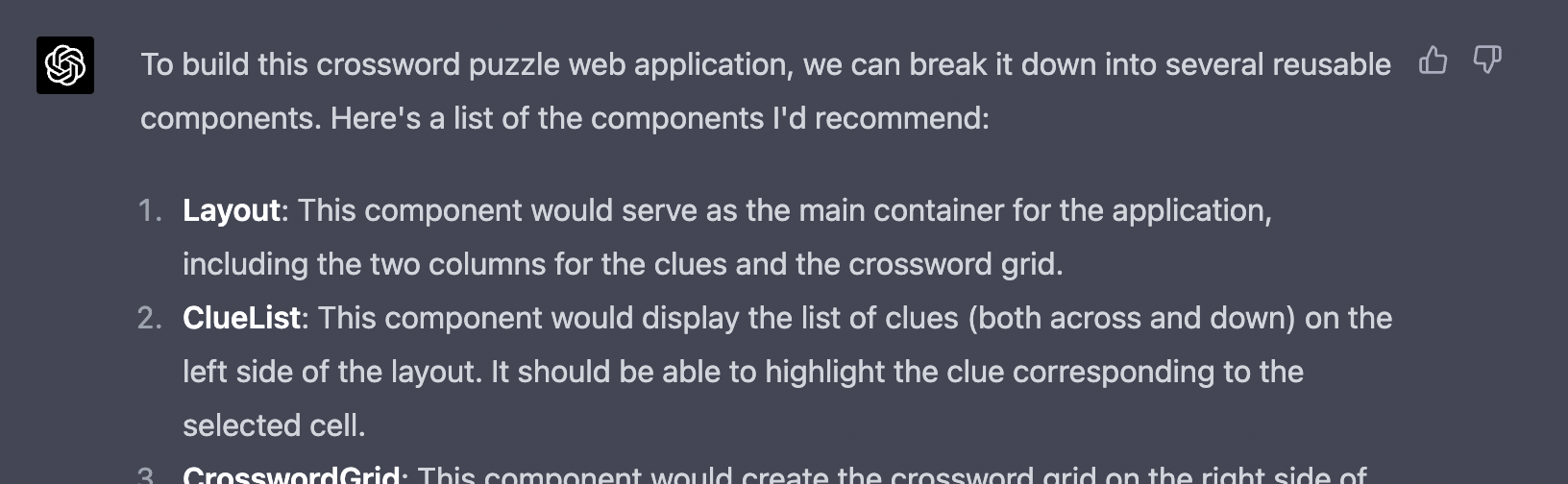 Image in article: Pair Programming with GPT-4: CrosswordGPT