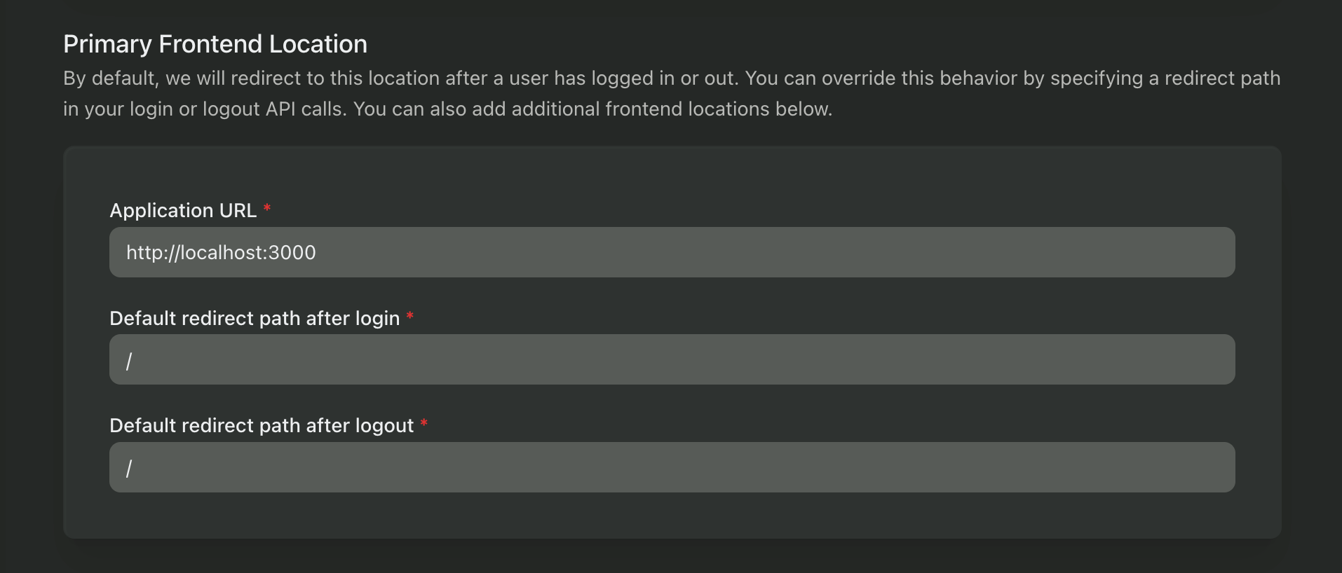 Frontend Location Menu