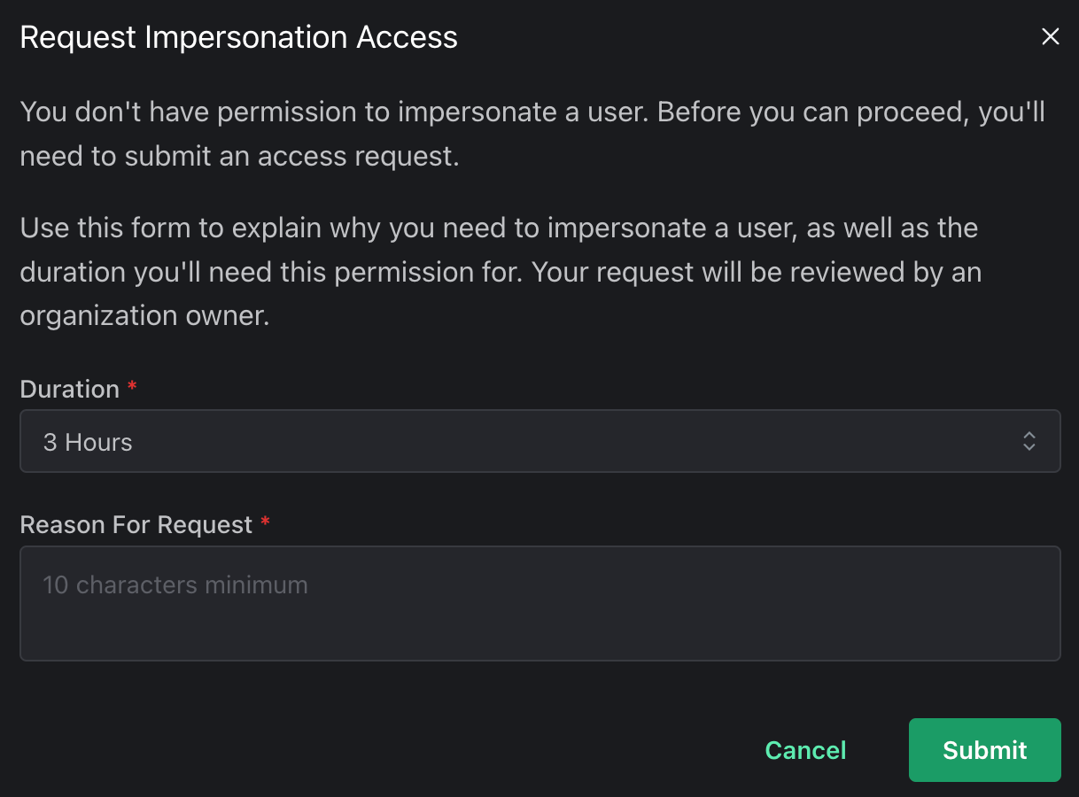 Image in article: User Impersonation Approval Flows